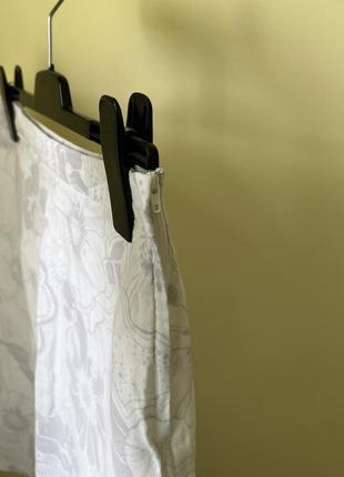 Женская летняя нежная юбка миди из льна бело-серого цвета h&m m размера