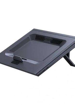 Підставка baseus thermocool heat-dissipating laptop stand (turbo fan version) gray