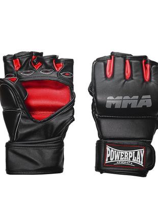 Рукавички для mma (pp-3053) l/xl powerplay чорно-червоний (2000000624792)4 фото