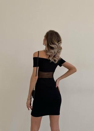 Платье мини черная с корсетом сеткой идеально подчеркнет фигуру🖤3 фото