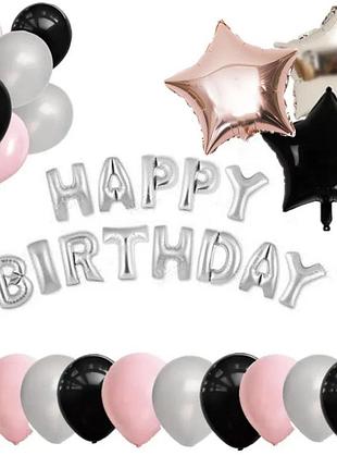 Фотозона з латексних та фольгованих куль happy birthday