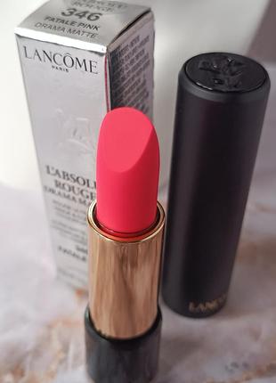 Губна помада lancome l'absolu rouge cream, відтінок 346 fatale pink drama matte