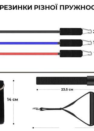 Набор трубчатых эспандеров (3шт.) 11,34/15,88/22,68 кг power system разноцветный (2000002452935)5 фото