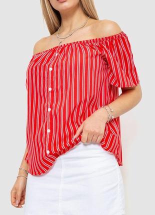 Блуза в полоску, цвет красный, 244r088-13 фото