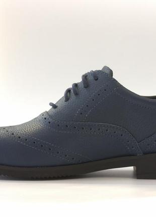Сині туфлі лазурні шкіряні броги чоловіче взуття великих розмірів rosso avangard bs felicete blue azure2 фото