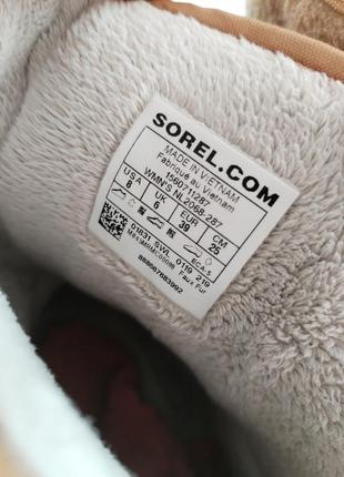Рыжие замшевые зимние термо ботинки уги от sorel8 фото