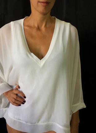 Жіноча шифонова біла блузка2 фото
