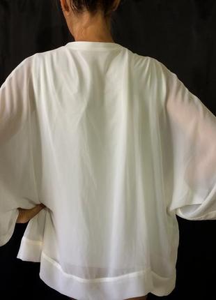 Жіноча шифонова біла блузка3 фото