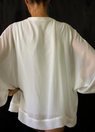 Жіноча шифонова біла блузка4 фото