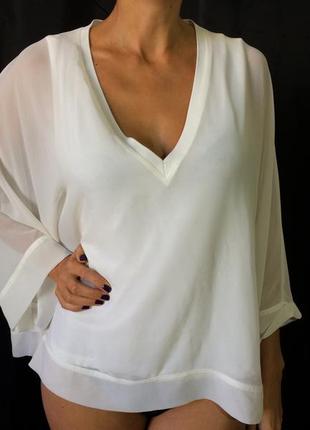 Жіноча шифонова біла блузка5 фото