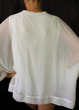 Жіноча шифонова біла блузка6 фото