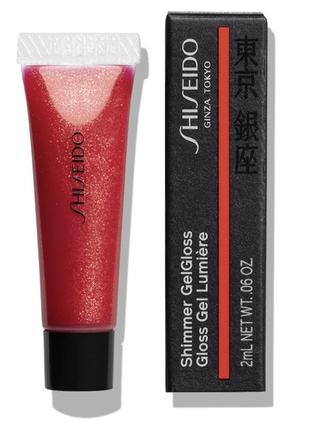 Блиск для губ shiseido shimmer gel lip gloss # 07 shin-ku red 2 мл