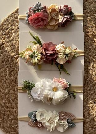 Повʼязка квіти на голову віночок