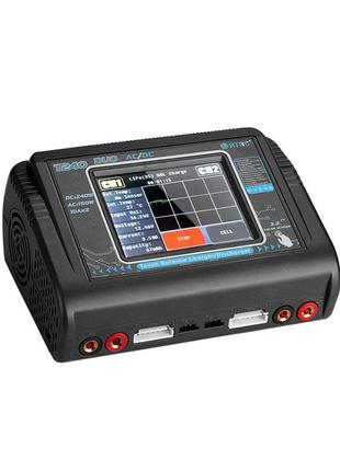 Зарядное устройство htrc t240 duo ac150/dc240вт, тип акб lipo, lihv, li-ion, nimh, life, pb, 3.2" touch