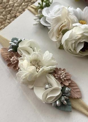 Повʼязка квіти на голову віночок5 фото