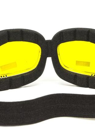 Очки защитные с уплотнителем global vision retro joe (yellow) желтые7 фото