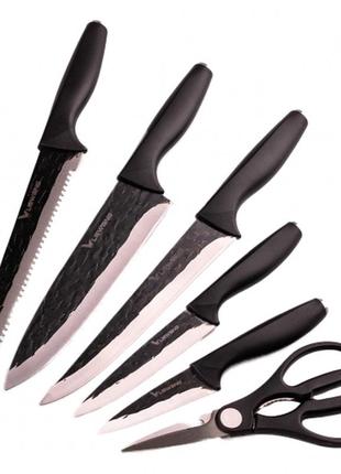 Набір кухонних ножів з підставкою 6 предметів6 фото