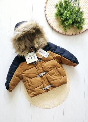 Парка зимняя детская 68-74 см, 6-9месяц, куртка тепла для младенца, коттоновая парка для детей