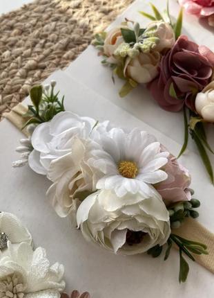 Повʼязка квіти на голову віночок4 фото