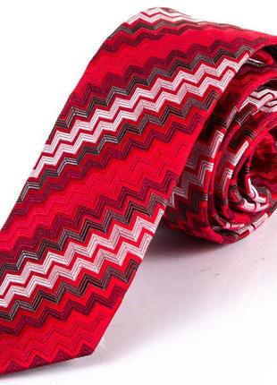 Мужской шелковый галстук (fareshy-20) 144х6,5 см schonau & houcken красный (2000001454398)1 фото