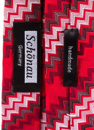 Мужской шелковый галстук (fareshy-20) 144х6,5 см schonau & houcken красный (2000001454398)3 фото