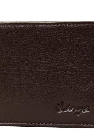 Мужской кожаный кошелек  9,5х8х1 см karya коричневый (2000001966242)