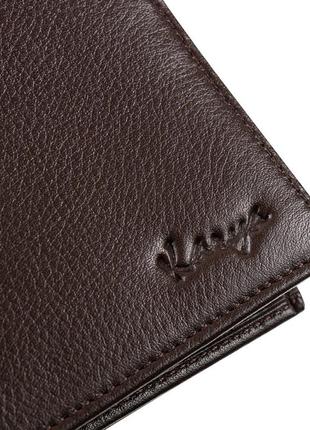 Мужской кожаный кошелек  9,5х8х1 см karya коричневый (2000001966242)5 фото