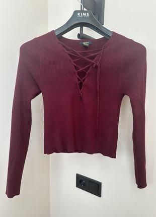 Кофта джемпер популярного кольору бургундія forever 21, р. m