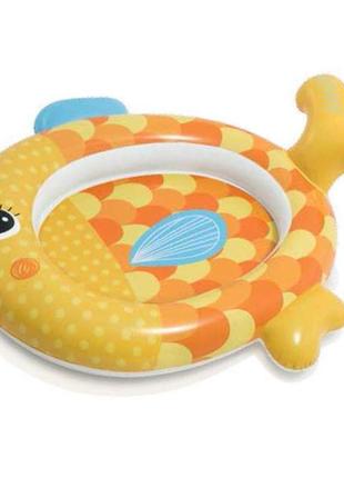 Детский надувной бассейн золотая рыбка с ремкомплектом в наборе от 12 месяцев intex разноцветный