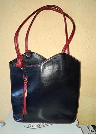 Сумка=рюкзак кожаная италия