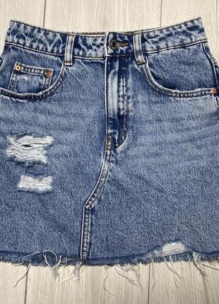 Стильная джинсовая юбка.женщина мини ягодица.