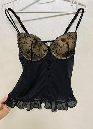 Стильный женский брендовый пеньюар в сеточку в размере 75c