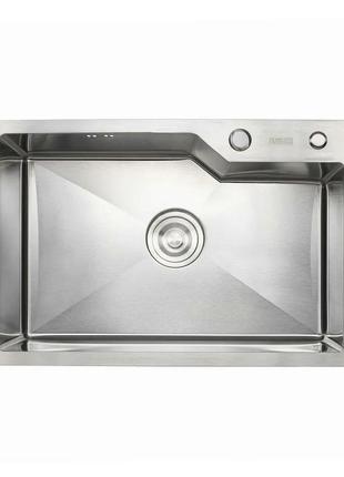 Кухонна мийка platinum handmade 650х430х220 (товщина 3,0/1,5 мм кошик та дозатор у комплекті)