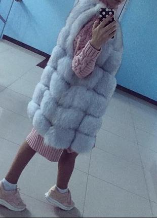 Женская жилетка из натурального меха размер s-m