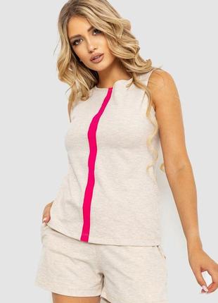 Пижама женская, цвет бежево-розовый, 102r357