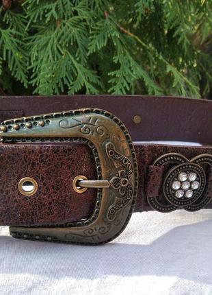 Винтажный женский ремень, инкрустрованный камешками, германия