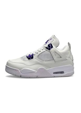 Nike air jordan 4 retro white metallic purple
