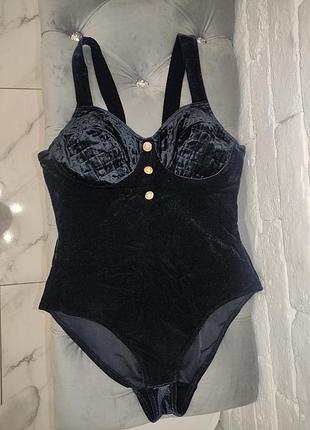 Бархатное бархатное боди в стиле balmain