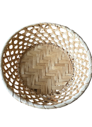 Корзина плетёная круглая, натуральная лоза, бежевая