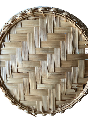 Корзина плетёная круглая, натуральная лоза, бежевая