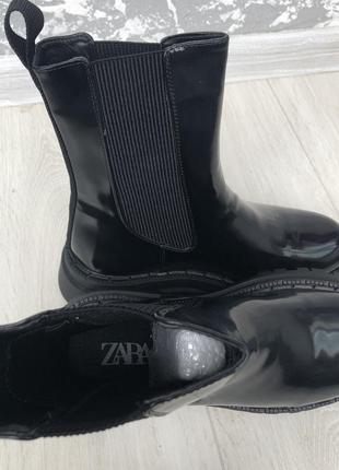 Черевики челсі зара zara лаковані3 фото