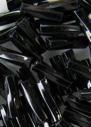 Бісер чеський preciosa стеклярус натуральний 967 / 23980 розмір 5" 12 мм чорний 5 грам