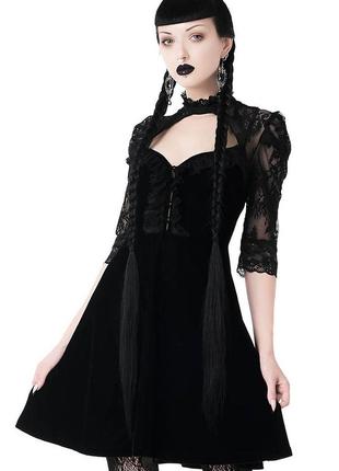 Сукня: killstar — violet готична бархатна з мереживом в стилі dollskill demonia gothic