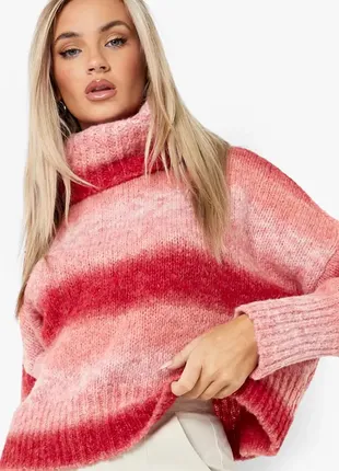 М'який трикотажний джемпер з коміром-стійкою та ефектом омбре boohoo розмір s
