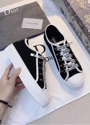 Кросівки кеди dior b23 low black white