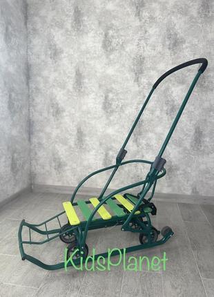 Дитячі санки на колесах мрія універсальні складні