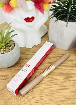 Оригінал clarins brow duo 2 in 1 гелева туш і кремова пудра для скульптурування брів 01 tawny blond