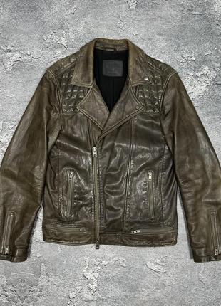 Allsaints conroy leather jacket чоловіча шкіряна куртка косуха