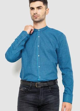 Рубашка мужская в клетку байковая, цвет сине-голубой, 214r99-34-022