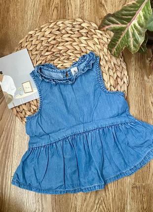 Майка джинсовая tu футболка 92-98 размер 2-3 года